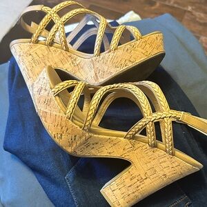 Sun + Stone Gold Cork Wedges